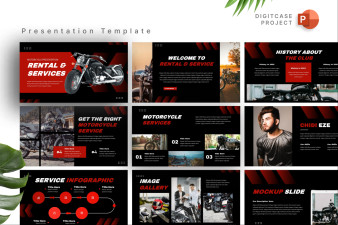 Motorcycle Rental & Services PowerPoint Template